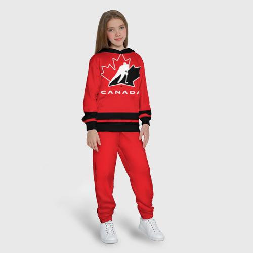 Детский костюм с толстовкой 3D Team Canada, цвет черный - фото 5