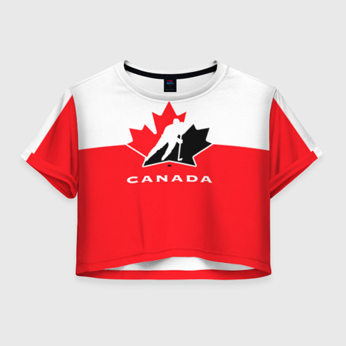 Женская футболка Crop-top 3D Team Canada, цвет 3D печать