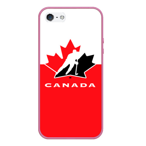 Чехол для iPhone 5/5S матовый Team Canada, цвет малиновый