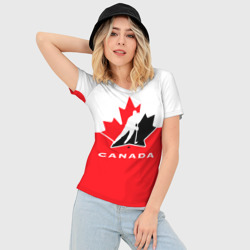 Женская футболка 3D Slim Team Canada - фото 2
