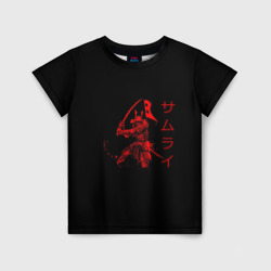 Детская футболка 3D Японские иероглифы - самурай