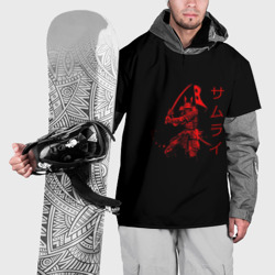 Накидка на куртку 3D Японские иероглифы - самурай