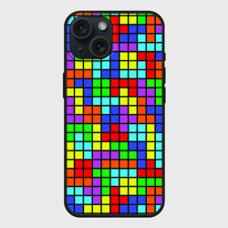 Чехол силиконовый для Apple iPhone 15 матовый Тетрис