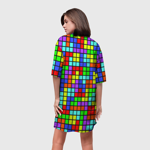 Платье-футболка 3D Тетрис, цвет 3D печать - фото 4