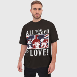 Мужская футболка oversize 3D All You Need Is Love - фото 2