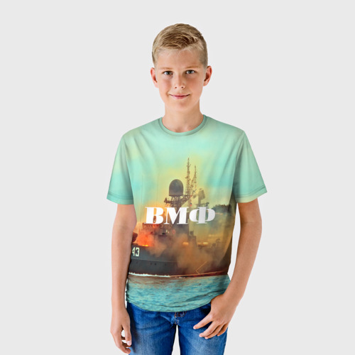 Детская футболка 3D Военный корабль - фото 3