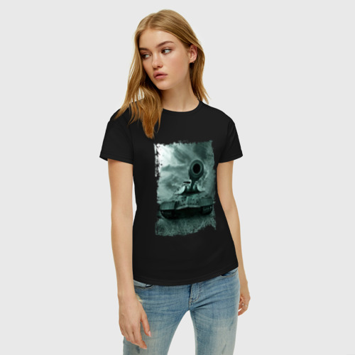 Женская футболка хлопок ИС-3, цвет черный - фото 3