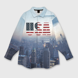 Мужская рубашка oversize 3D Город New York