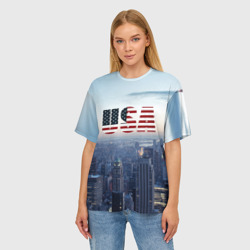 Женская футболка oversize 3D Город New York - фото 2