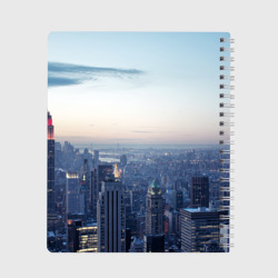 Тетрадь с принтом Город New York для любого человека, вид сзади №1. Цвет основы: крупная клетка