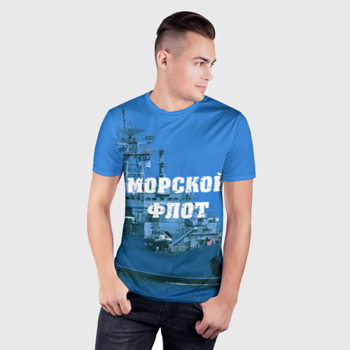 Мужская футболка 3D Slim Морской флот, цвет 3D печать - фото 3