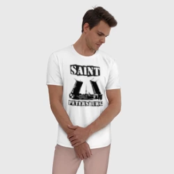 Мужская пижама с белой футболкой хлопок Санкт-Петербург - фото 2