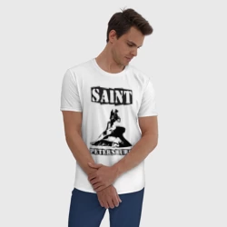 Мужская пижама с белой футболкой хлопок Санкт-Петербург. Петр I - фото 2