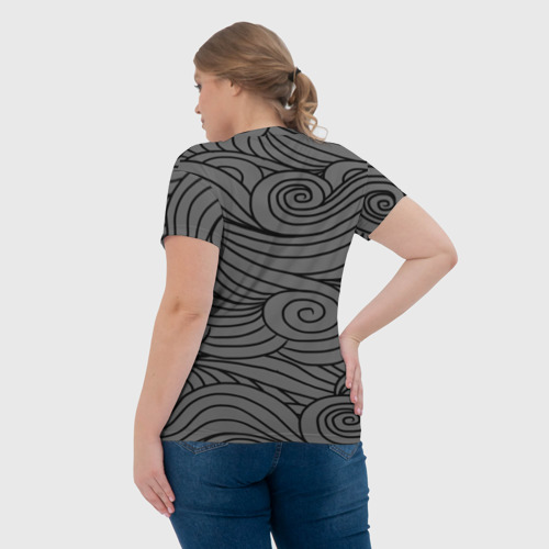 Женская футболка 3D Gray pattern, цвет 3D печать - фото 7
