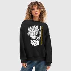 Женский свитшот oversize без начеса хлопок Super Saiya-jin - фото 2