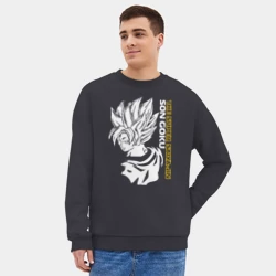 Мужской свитшот oversize без начеса хлопок Super Saiya-jin - фото 2