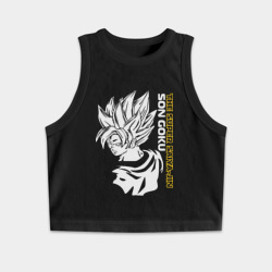 Женская укороченная майка-топ хлопок Super Saiya-jin