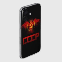 Чехол для iPhone 16 силиконовый с защитой камеры СССР орел - фото 2