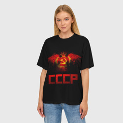 Женская футболка oversize 3D СССР орел - фото 2