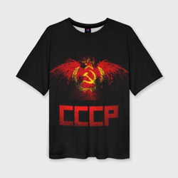 Женская футболка oversize 3D СССР орел