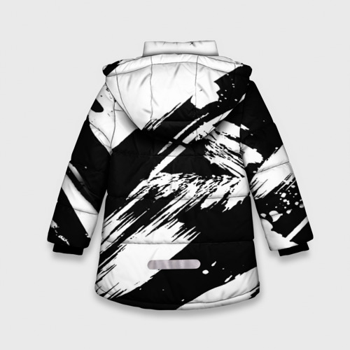 Зимняя куртка для девочек 3D Чёрно-белый, цвет черный - фото 2