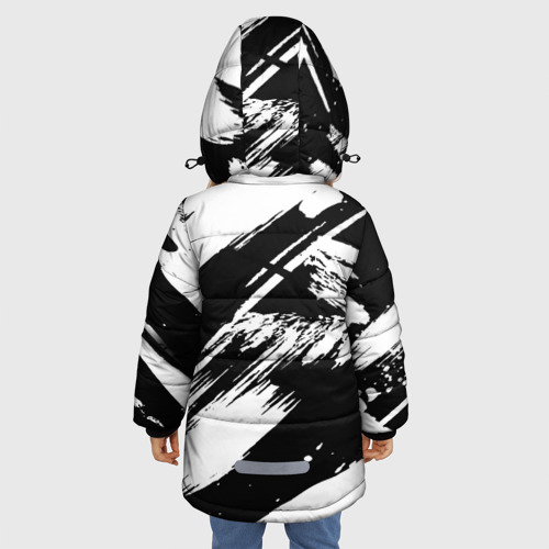 Зимняя куртка для девочек 3D Чёрно-белый, цвет черный - фото 4