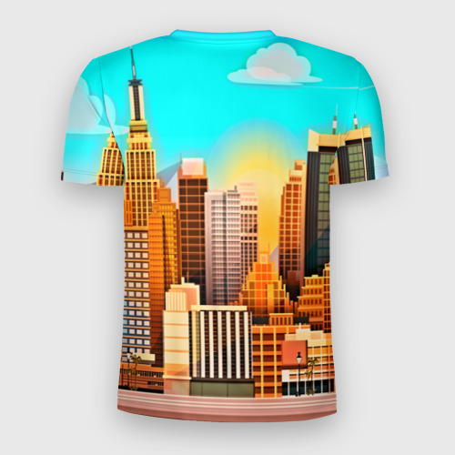 Мужская футболка 3D Slim Мегаполис, цвет 3D печать - фото 2