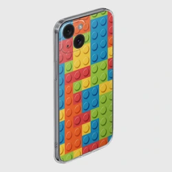 Чехол для iPhone 15 силиконовый с защитой камеры Лего конструктор - фото 2