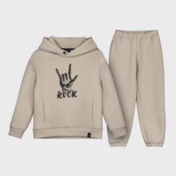 Детский костюм хлопок Oversize Черная рок коза