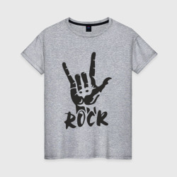 Женская футболка хлопок Черная рок коза