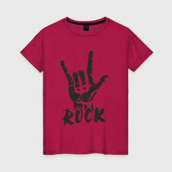 Женская футболка хлопок Черная рок коза