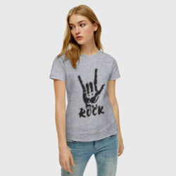 Женская футболка хлопок Черная рок коза - фото 2