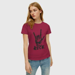 Женская футболка хлопок Черная рок коза - фото 2