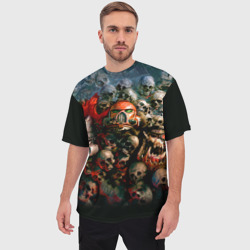 Мужская футболка oversize 3D WH40k черепа - фото 2