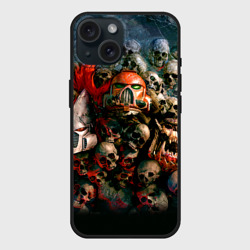 Чехол силиконовый для Apple iPhone 15 матовый WH40k черепа