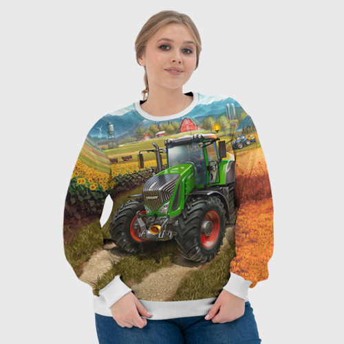 Женский свитшот 3D Farming simulator 2, цвет 3D печать - фото 6