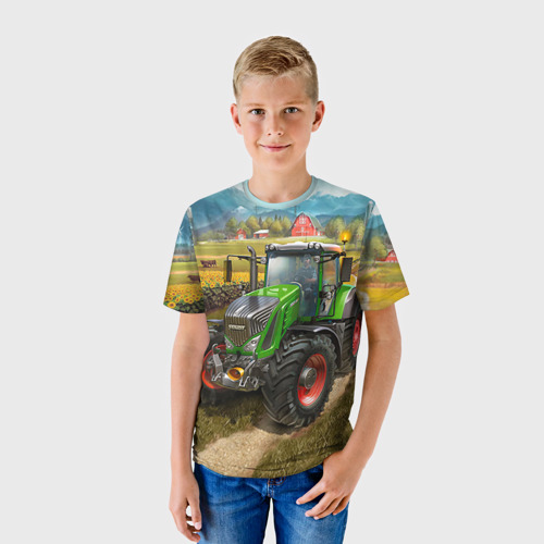 Детская футболка 3D Farming simulator 2, цвет 3D печать - фото 3