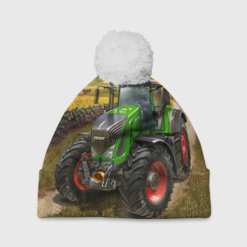 Шапка 3D c помпоном Farming simulator 2