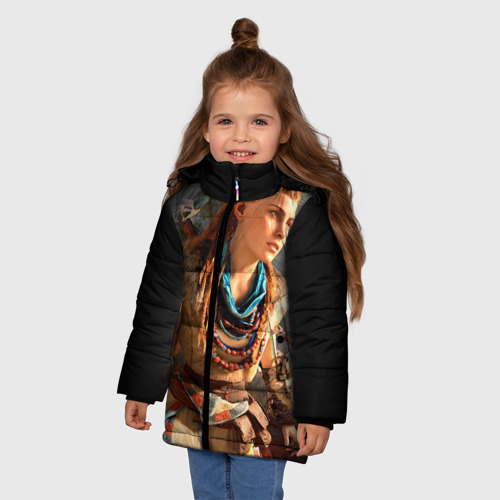 Зимняя куртка для девочек 3D HZD 2, цвет черный - фото 3