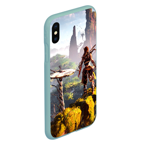 Чехол для iPhone XS Max матовый HZD 6, цвет мятный - фото 3