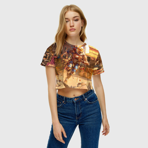 Женская футболка Crop-top 3D TES 5, цвет 3D печать - фото 3