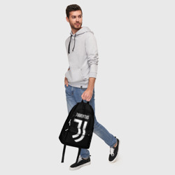 Рюкзак с принтом Ювентус для любого человека, вид спереди №5. Цвет основы: белый