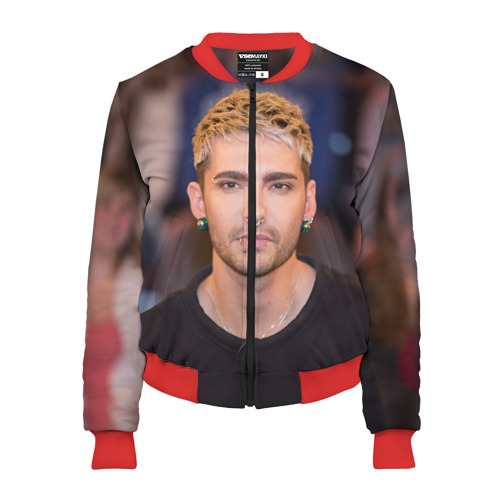 Женский бомбер 3D Bill Kaulitz, цвет красный