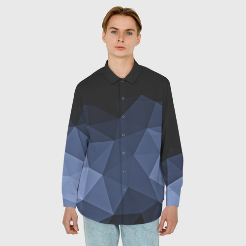 Мужская рубашка oversize 3D Abstraction, цвет белый - фото 3