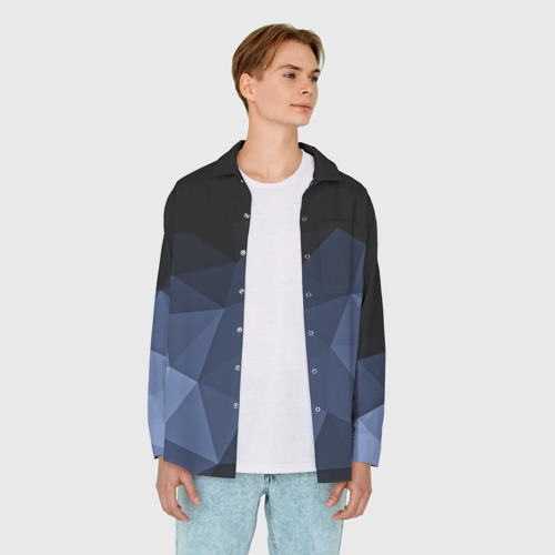 Мужская рубашка oversize 3D Abstraction, цвет белый - фото 5