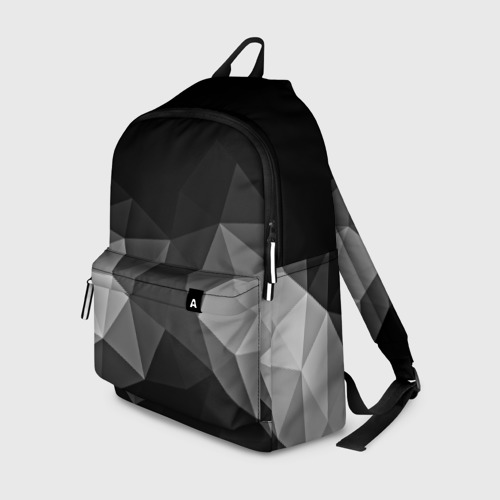 Рюкзак 3D с принтом Abstract gray, вид спереди #2