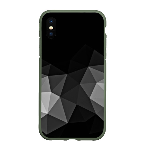 Чехол для iPhone XS Max матовый Abstract gray, цвет темно-зеленый