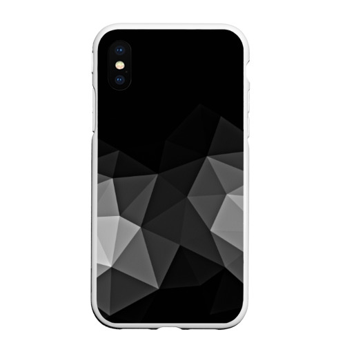 Чехол для iPhone XS Max матовый Abstract gray, цвет белый