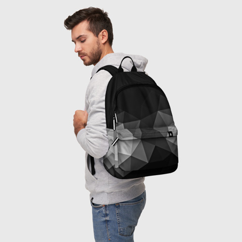 Рюкзак 3D с принтом Abstract gray, фото на моделе #1