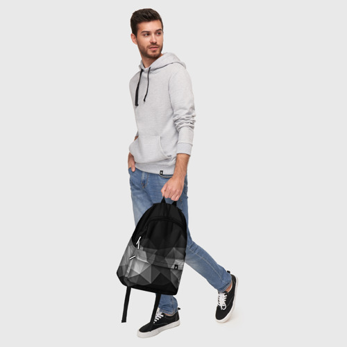 Рюкзак 3D с принтом Abstract gray, фото #5